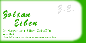 zoltan eiben business card